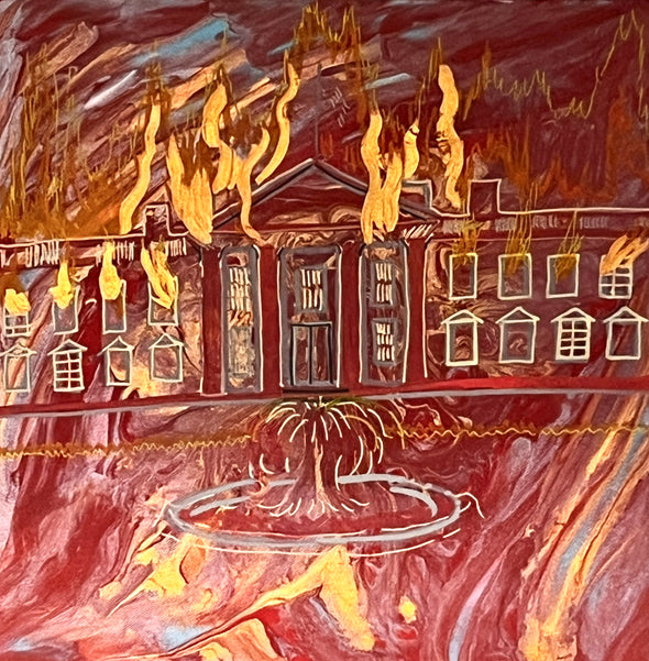 the white house on fire (sold)